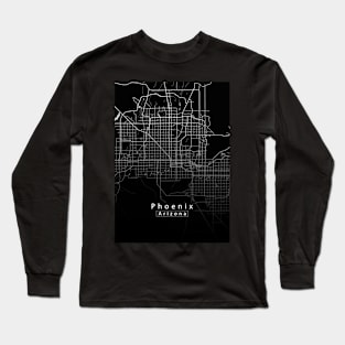 Phoenix Arizona City map dark Long Sleeve T-Shirt